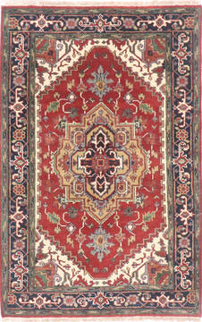 Vintage Multicolor Hand Knotted 4'0" X 6'0"  Area Rug 904-136486