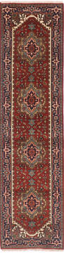 Indian vintage Multicolor Runner 10 to 12 ft Wool and Cotton Carpet 136502