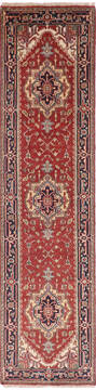 Indian vintage Multicolor Runner 10 to 12 ft Wool and Cotton Carpet 136504