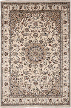 Nain White Hand Knotted 6'7" X 10'0"  Area Rug 254-136539