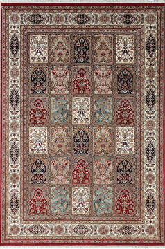 Indian Bakhtiar Multicolor Rectangle 5x8 ft Wool Carpet 136811