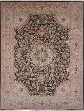 Tabriz Beige Hand Knotted 9'10" X 13'0"  Area Rug 254-137001