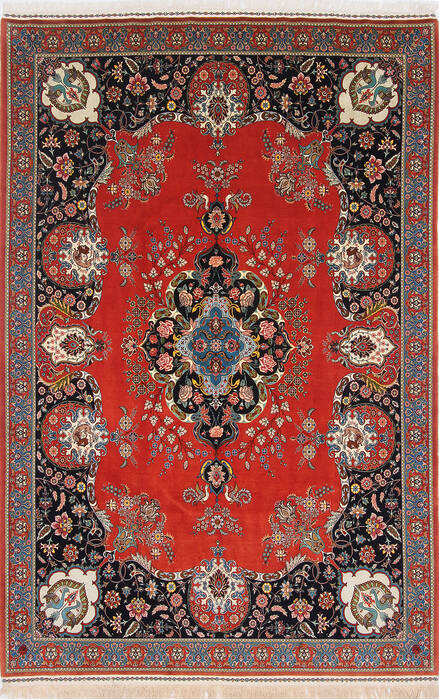 Tabriz Red Hand Knotted 68 X 100 Area Rug 254-137004 Image 0