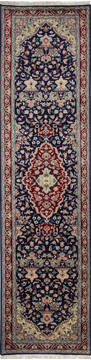 Pak-Persian Blue Runner Hand Knotted 2'7" X 10'1"  Area Rug 700-137087