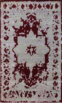 Modern Red Hand Knotted 5'0" X 8'0"  Area Rug 902-137497