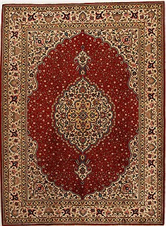 Persian Tabriz Red Rectangle 8x11 ft Wool Carpet 14168