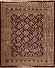 Pakistani Bokhara Red Rectangle 8x10 ft Wool Carpet 14231