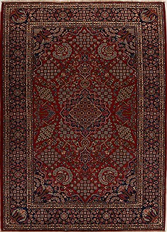 Najaf-abad Red Hand Knotted 9'0" X 12'6"  Area Rug 251-14288