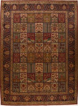 Persian Tabriz Multicolor Rectangle 10x13 ft Wool Carpet 14290