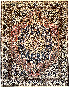Persian Bakhtiar Yellow Rectangle 10x12 ft Wool Carpet 14709