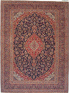 Persian Kashan Red Rectangle 10x14 ft Wool Carpet 14728