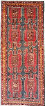 Ardebil Red Runner Hand Knotted 4'4" X 10'1"  Area Rug 100-14763
