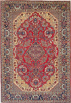 Persian Isfahan Red Rectangle 10x14 ft Wool Carpet 14798