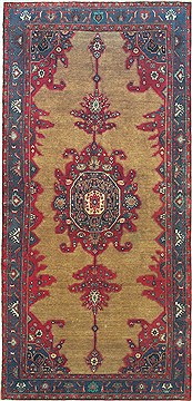 Koliai Red Runner Hand Knotted 5'2" X 10'11"  Area Rug 100-14814