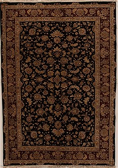 Chinese Sino-Persian Black Rectangle 6x9 ft Wool Carpet 14940