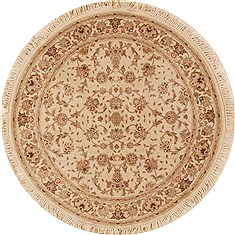 Sino-Persian Beige Round Hand Knotted 4'0" X 4'0"  Area Rug 100-14956