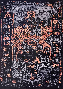Modern-Contemporary Black Hand Knotted 9'0" X 12'0"  Area Rug 902-140050