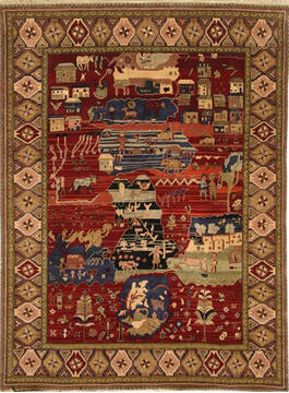 Jaipur Red Hand Knotted 9'0" X 12'0"  Area Rug 905-140398