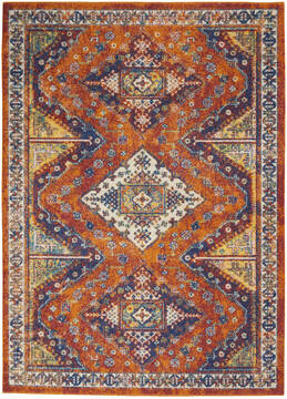 Nourison Allur Orange Rectangle 4x6 ft Polypropylene Carpet 140475