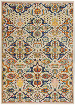 Nourison Allur Beige Rectangle 4x6 ft Polypropylene Carpet 140477