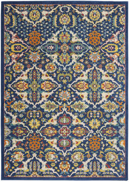 Nourison Allur Blue Rectangle 4x6 ft Polypropylene Carpet 140479