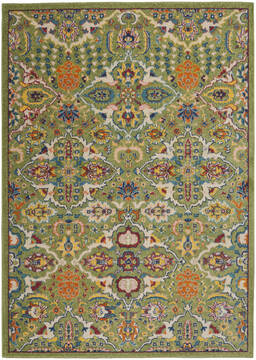 Nourison Allur Green Rectangle 4x6 ft Polypropylene Carpet 140483