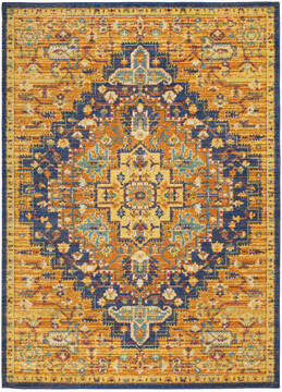 Nourison Allur Orange Rectangle 4x6 ft Polypropylene Carpet 140489