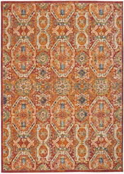 Nourison Allur Red Rectangle 4x6 ft Polypropylene Carpet 140495