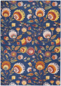 Nourison Allur Blue Rectangle 4x6 ft Polypropylene Carpet 140513