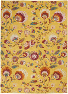 Nourison Allur Yellow Rectangle 4x6 ft Polypropylene Carpet 140515