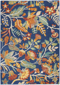 Nourison Allur Blue Rectangle 4x6 ft Polypropylene Carpet 140519