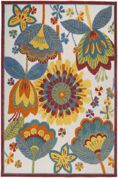 Nourison Aloha Multicolor Rectangle 4x6 ft Polypropylene Carpet 140730