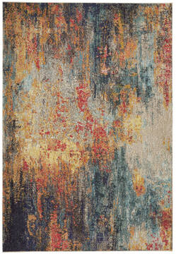 Nourison Celestial Multicolor Rectangle 4x6 ft Polypropylene Carpet 140970
