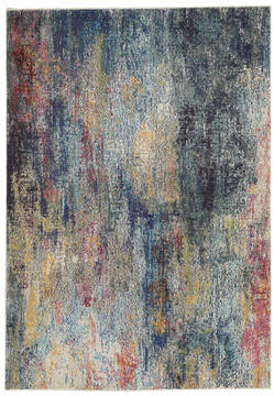 Nourison Celestial Multicolor Rectangle 4x6 ft Polypropylene Carpet 140973