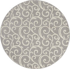 Nourison Grafix Grey Round 5 to 6 ft Polypropylene Carpet 141262