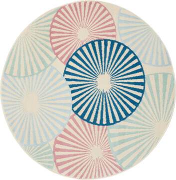Nourison Grafix Multicolor Round 5 to 6 ft Polypropylene Carpet 141266