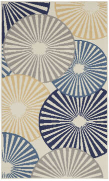 Nourison Grafix White Rectangle 3x5 ft Polypropylene Carpet 141272