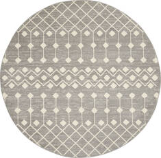 Nourison Grafix Grey Round 5 to 6 ft Polypropylene Carpet 141281