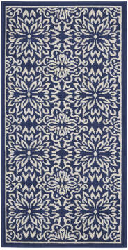Nourison Jubilant Blue Rectangle 2x4 ft Polypropylene Carpet 141417