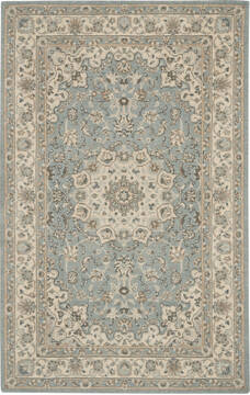 Nourison Living Treasures Blue Rectangle 4x6 ft Wool Carpet 141566