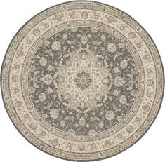 Nourison Living Treasures Grey Round 7 to 8 ft Wool Carpet 141576