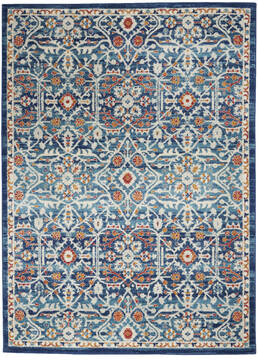 Nourison Passion Blue Rectangle 5x7 ft Polypropylene Carpet 142135
