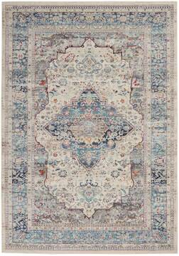Nourison Vintage Kashan Beige Rectangle 4x6 ft Polypropylene Carpet 142973