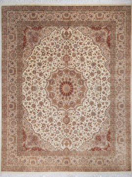Pak-Persian Beige Hand Knotted 8'2" X 10'6"  Area Rug 700-143411
