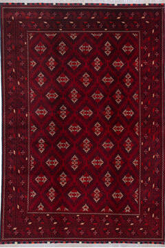 Khan Mohammadi Red Hand Knotted 6'6" X 9'5"  Area Rug 700-143463