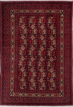 Pakistani Khan Mohammadi Multicolor Rectangle 7x10 ft Wool Carpet 143465