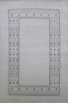Indian Luri Beige Rectangle 5x7 ft Wool Carpet 144939