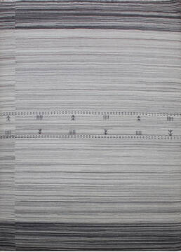 Indian Luri Grey Rectangle 5x7 ft Wool Carpet 144949