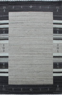 Indian Luri Grey Rectangle 4x6 ft Wool Carpet 144956