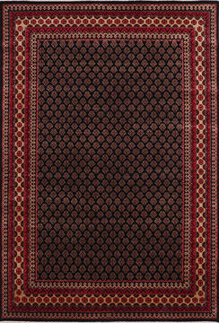 Indian Bokhara Black Rectangle 6x9 ft Wool Carpet 145121